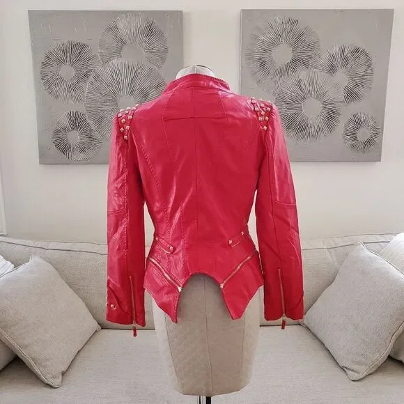SX Honey Pot Faux Leather Studded Jacket sz Med - Picture 8 of 13